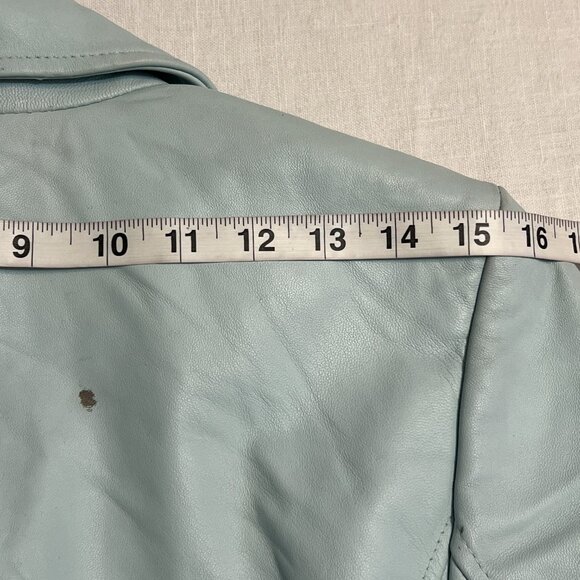 Caslon Women's Genuine Leather Jacket Button Blue Size Small - Picture 12 of 14